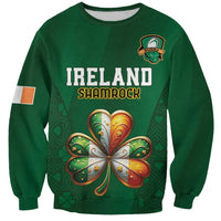 Custom Ireland Rugby Sweatshirt Shamrock With Ireland Flag Colors - Wonder Print Shop
