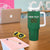 Custom Ireland Rugby Tumbler With Handle Shamrock With Ireland Flag Colors - Wonder Print Shop