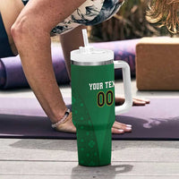 Custom Ireland Rugby Tumbler With Handle Shamrock With Ireland Flag Colors - Wonder Print Shop