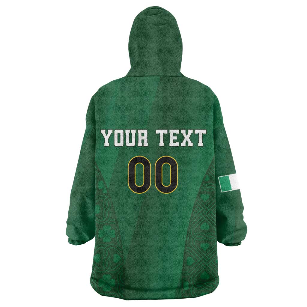 Custom Ireland Rugby Wearable Blanket Hoodie Shamrock With Ireland Flag Colors - Wonder Print Shop