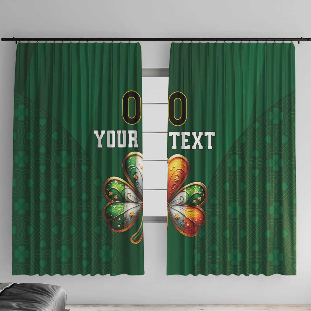 Custom Ireland Rugby Window Curtain Shamrock With Ireland Flag Colors - Wonder Print Shop