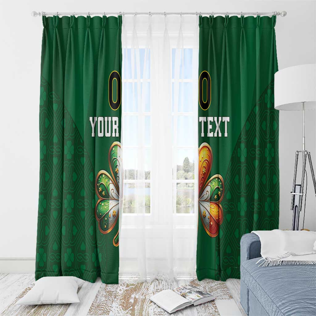 Custom Ireland Rugby Window Curtain Shamrock With Ireland Flag Colors - Wonder Print Shop