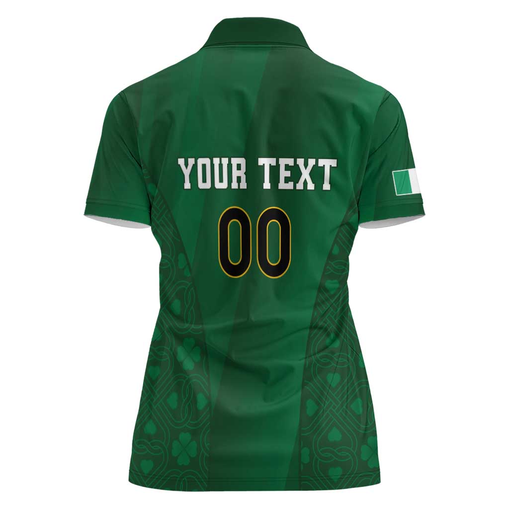 Custom Ireland Rugby Women Polo Shirt Shamrock With Ireland Flag Colors - Wonder Print Shop