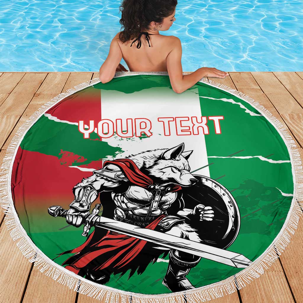 Personalized Italy Beach Blanket Wolf Warrior Grunge Style - Wonder Print Shop