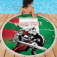Personalized Italy Beach Blanket Wolf Warrior Grunge Style - Wonder Print Shop