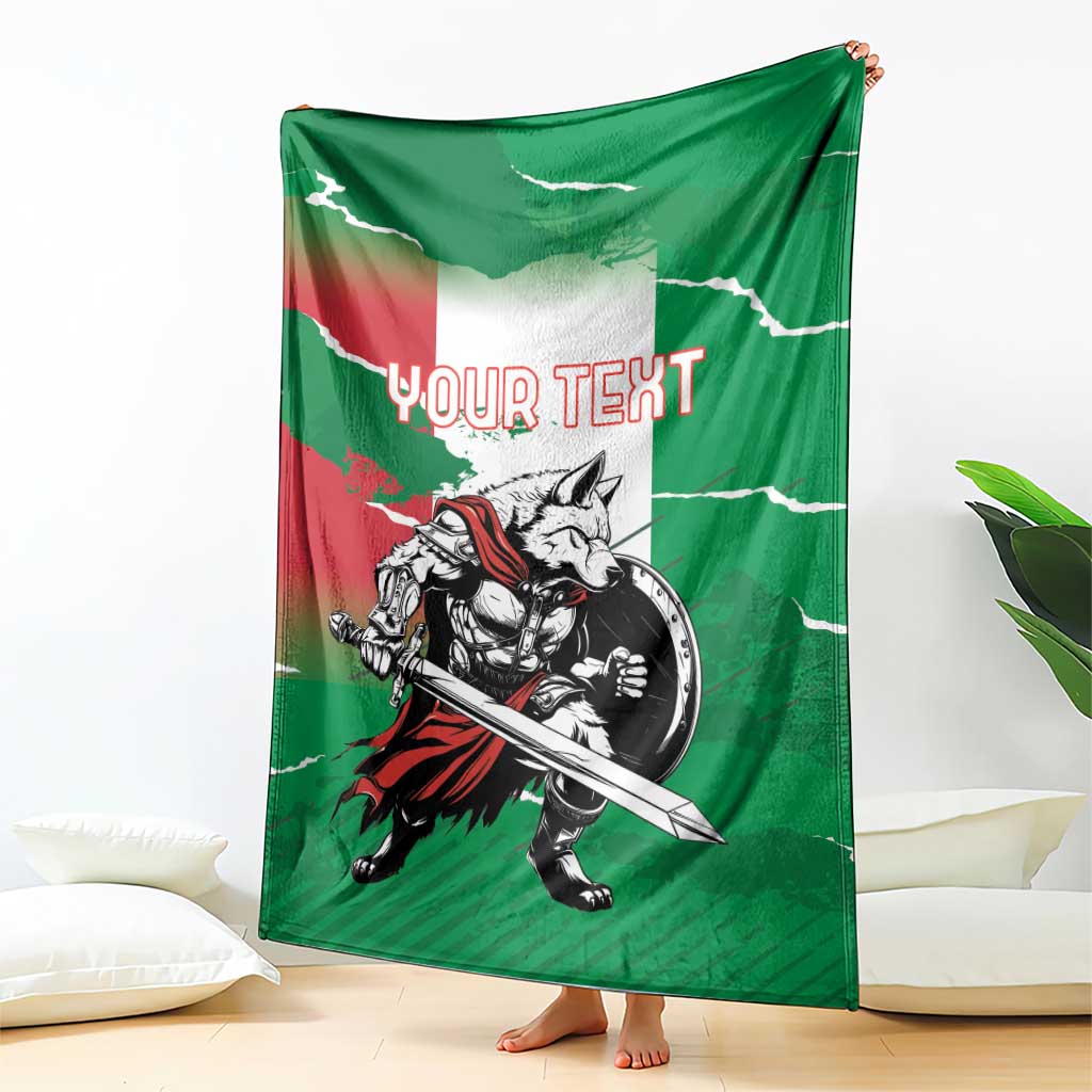 Personalized Italy Blanket Wolf Warrior Grunge Style