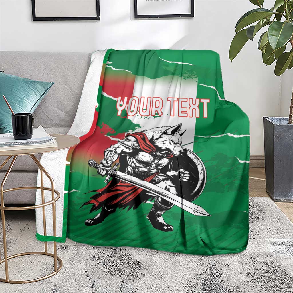 Personalized Italy Blanket Wolf Warrior Grunge Style