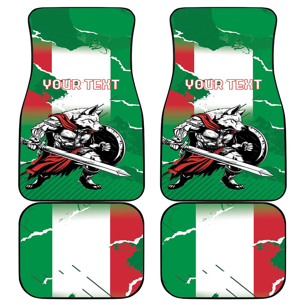Personalized Italy Car Mats Wolf Warrior Grunge Style - Wonder Print Shop