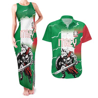 Personalized Italy Couples Matching Tank Maxi Dress and Hawaiian Shirt Wolf Warrior Grunge Style