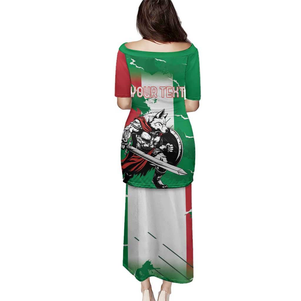 Personalized Italy Family Matching Puletasi and Hawaiian Shirt Wolf Warrior Grunge Style