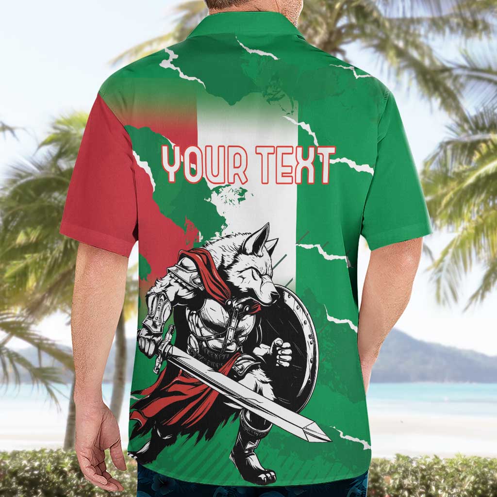Personalized Italy Hawaiian Shirt Wolf Warrior Grunge Style - Wonder Print Shop