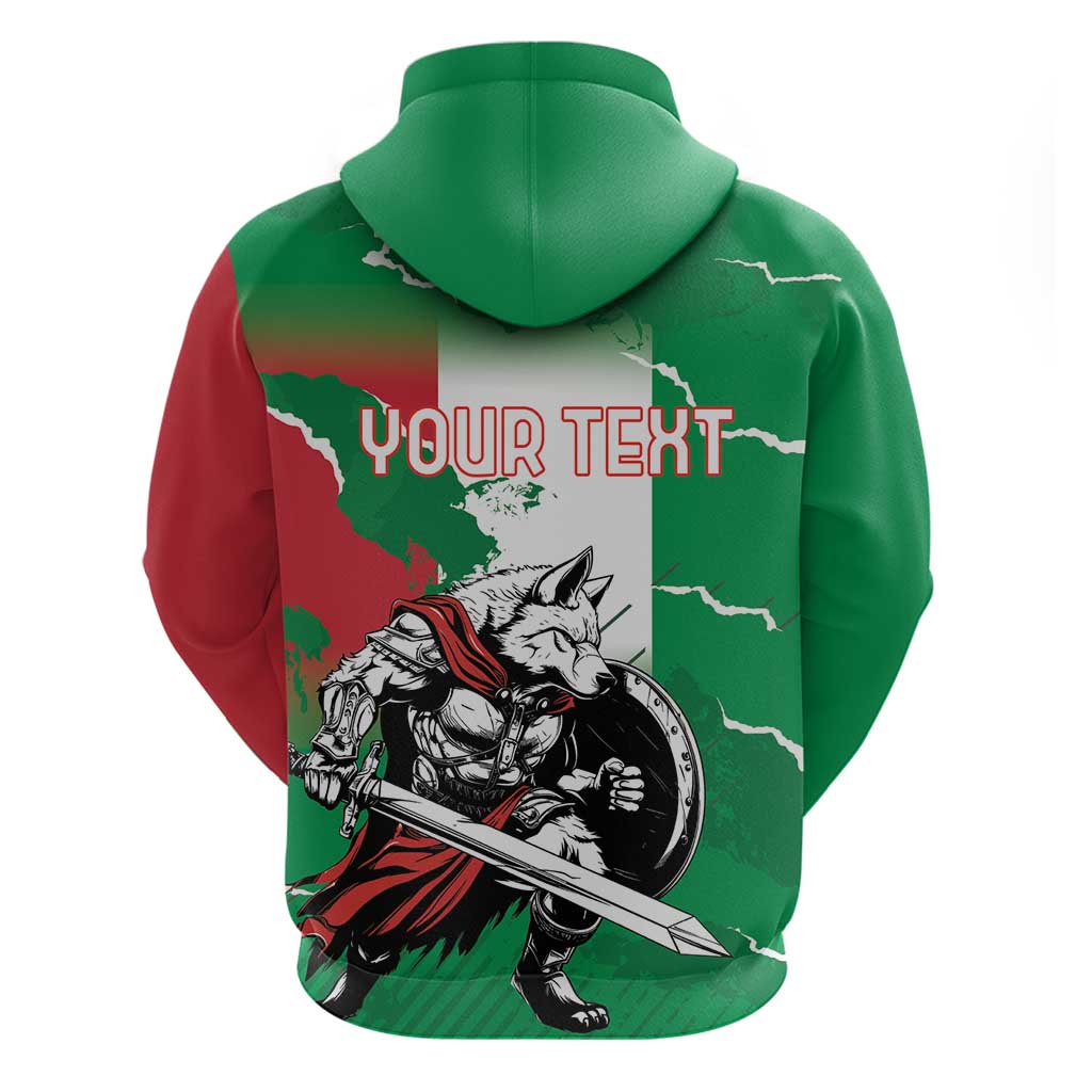 Personalized Italy Hoodie Wolf Warrior Grunge Style - Wonder Print Shop
