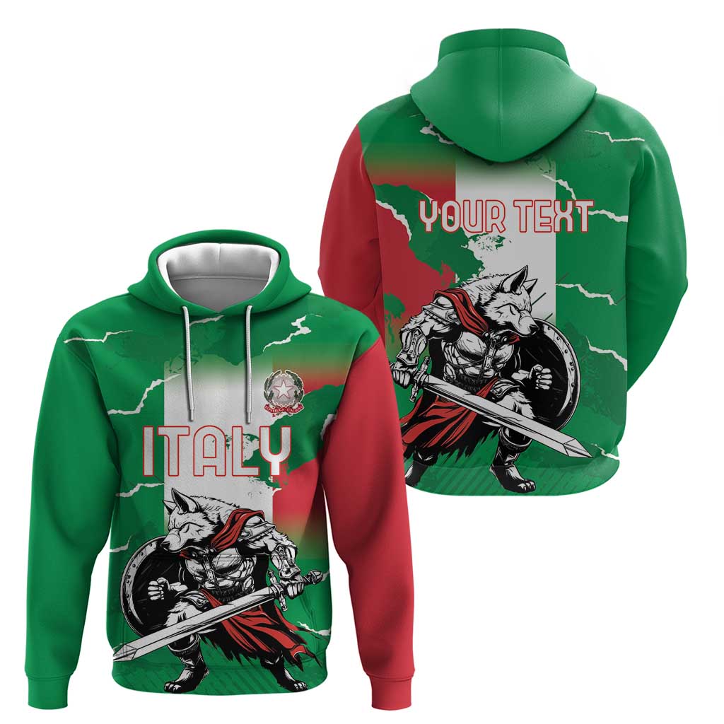 Personalized Italy Hoodie Wolf Warrior Grunge Style - Wonder Print Shop