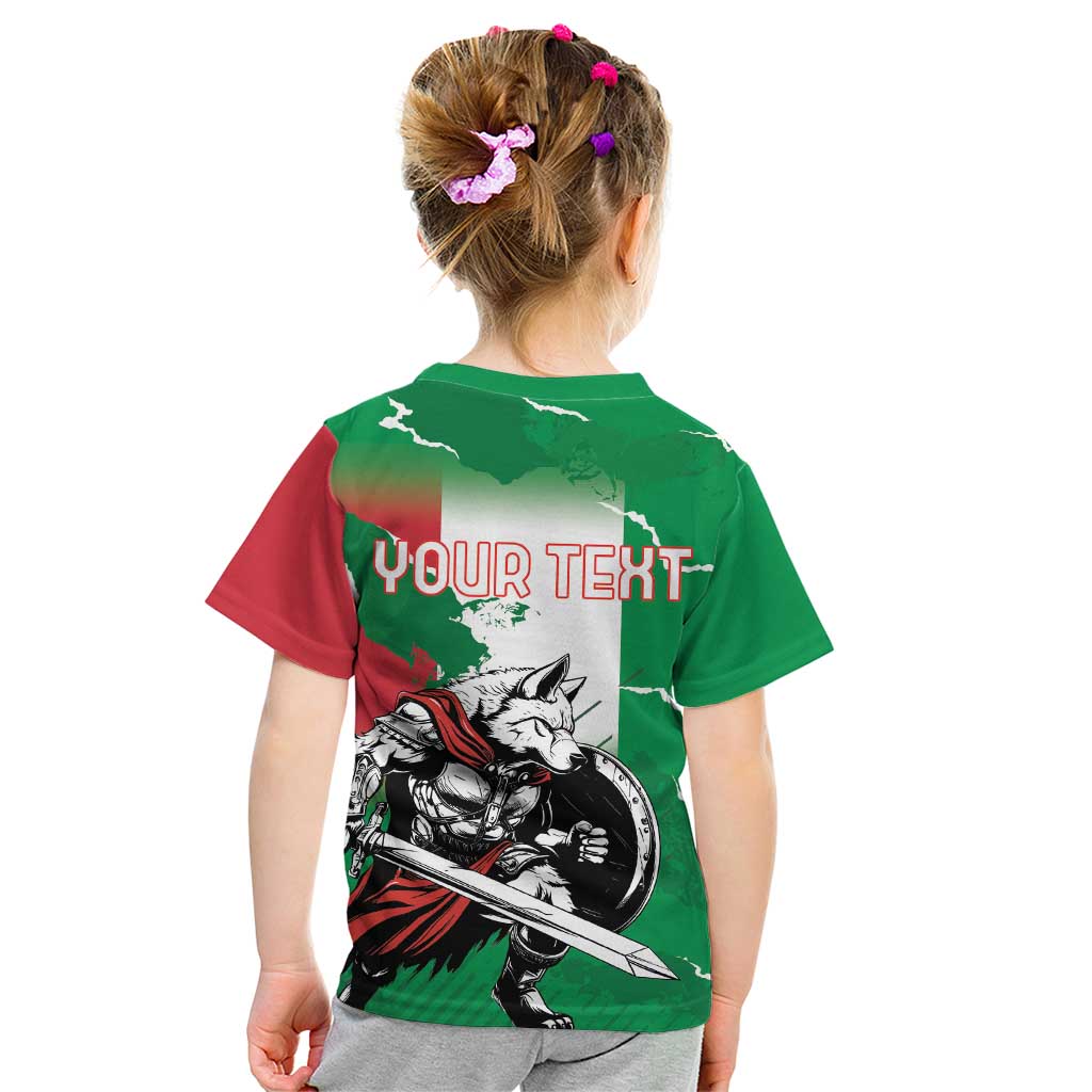 Personalized Italy Kid T Shirt Wolf Warrior Grunge Style - Wonder Print Shop