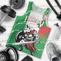 Personalized Italy Men Tank Top Wolf Warrior Grunge Style - Wonder Print Shop