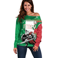 Personalized Italy Off Shoulder Sweater Wolf Warrior Grunge Style - Wonder Print Shop