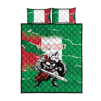 Personalized Italy Quilt Bed Set Wolf Warrior Grunge Style - Wonder Print Shop