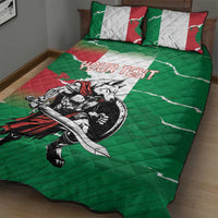 Personalized Italy Quilt Bed Set Wolf Warrior Grunge Style - Wonder Print Shop