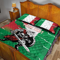 Personalized Italy Quilt Bed Set Wolf Warrior Grunge Style - Wonder Print Shop