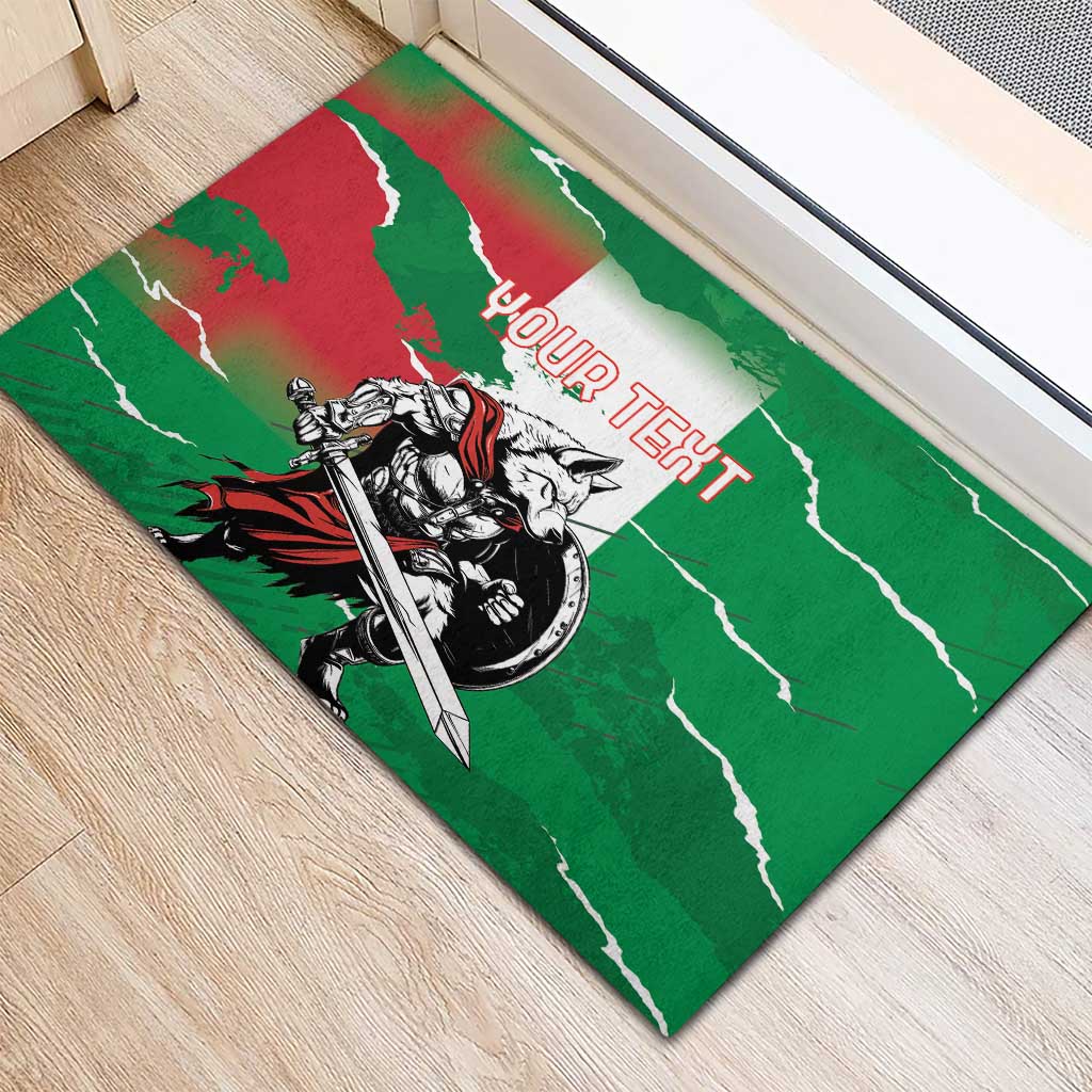 Personalized Italy Rubber Doormat Wolf Warrior Grunge Style - Wonder Print Shop