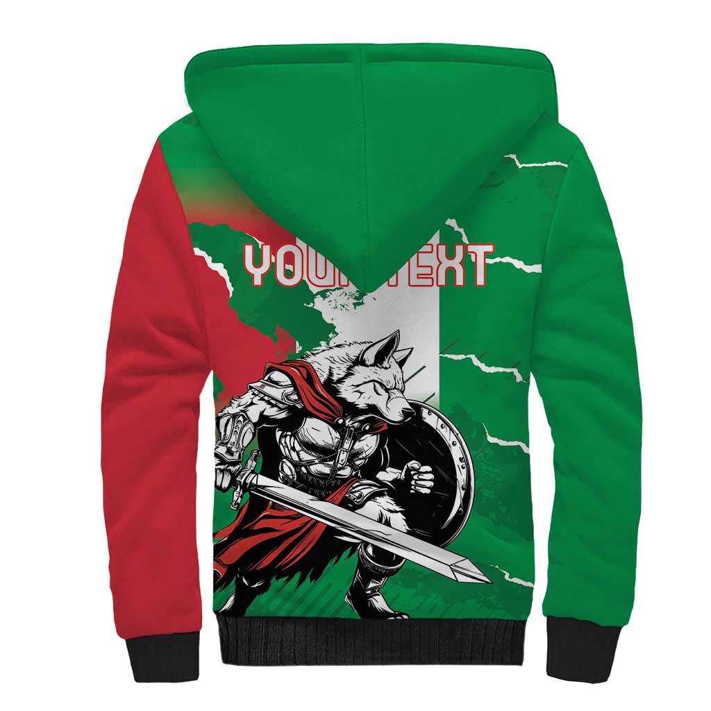 Personalized Italy Sherpa Hoodie Wolf Warrior Grunge Style - Wonder Print Shop