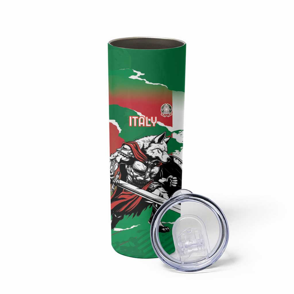 Personalized Italy Skinny Tumbler Wolf Warrior Grunge Style - Wonder Print Shop