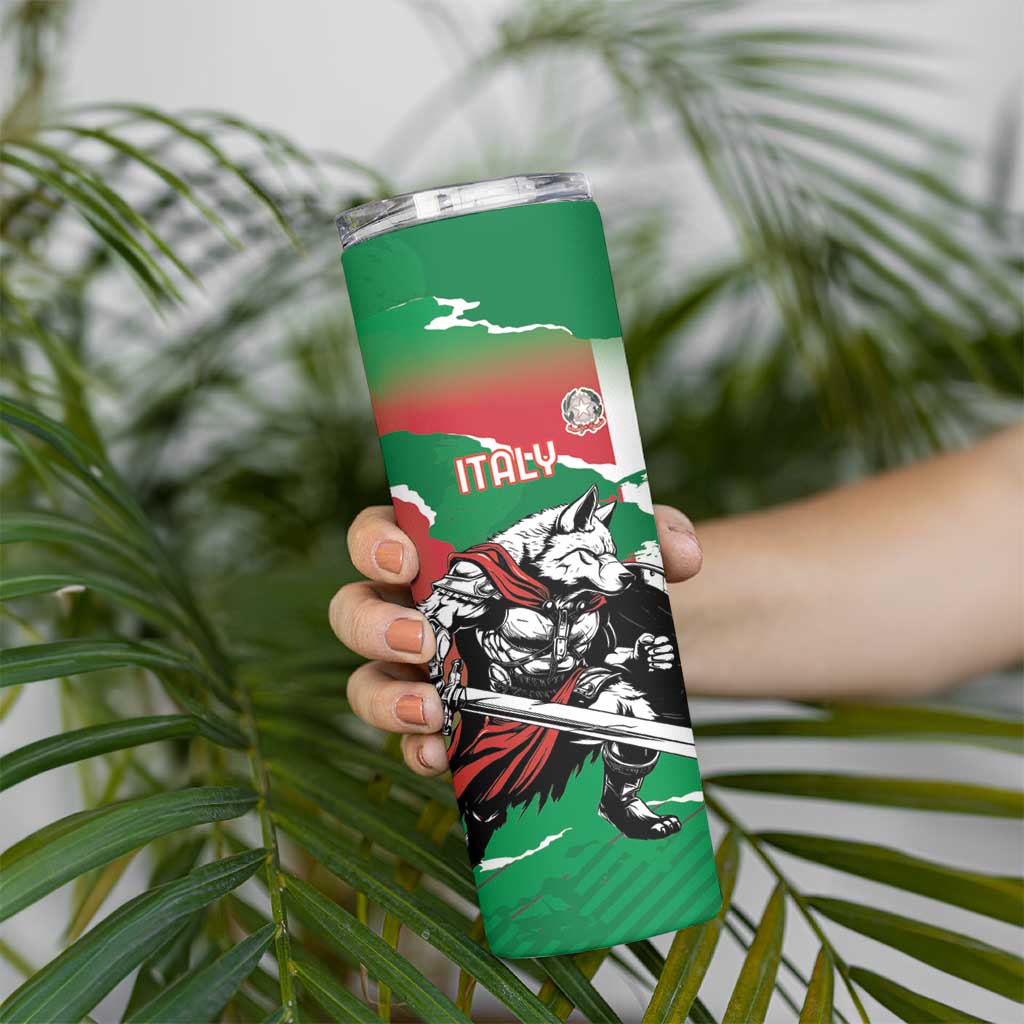 Personalized Italy Skinny Tumbler Wolf Warrior Grunge Style - Wonder Print Shop
