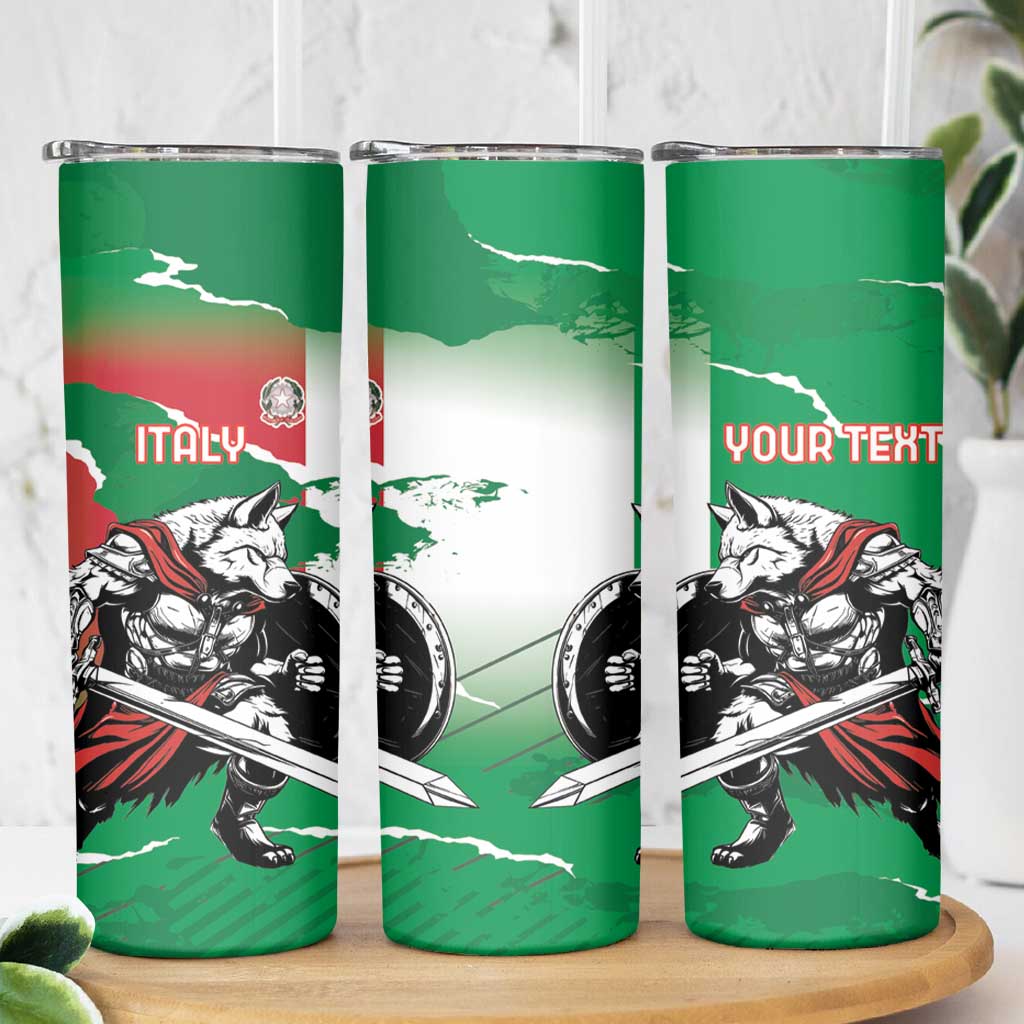 Personalized Italy Skinny Tumbler Wolf Warrior Grunge Style - Wonder Print Shop