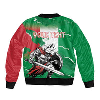 Personalized Italy Sleeve Zip Bomber Jacket Wolf Warrior Grunge Style - Wonder Print Shop