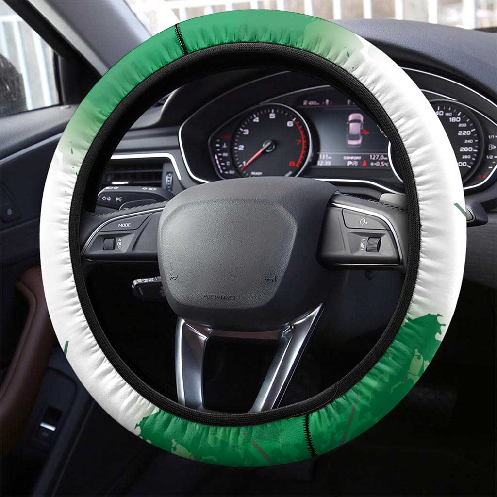 Italy Steering Wheel Cover Wolf Warrior Grunge Style - Wonder Print Shop