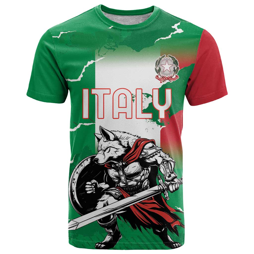 Personalized Italy T Shirt Wolf Warrior Grunge Style - Wonder Print Shop