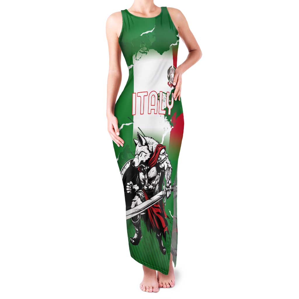 Personalized Italy Tank Maxi Dress Wolf Warrior Grunge Style - Wonder Print Shop