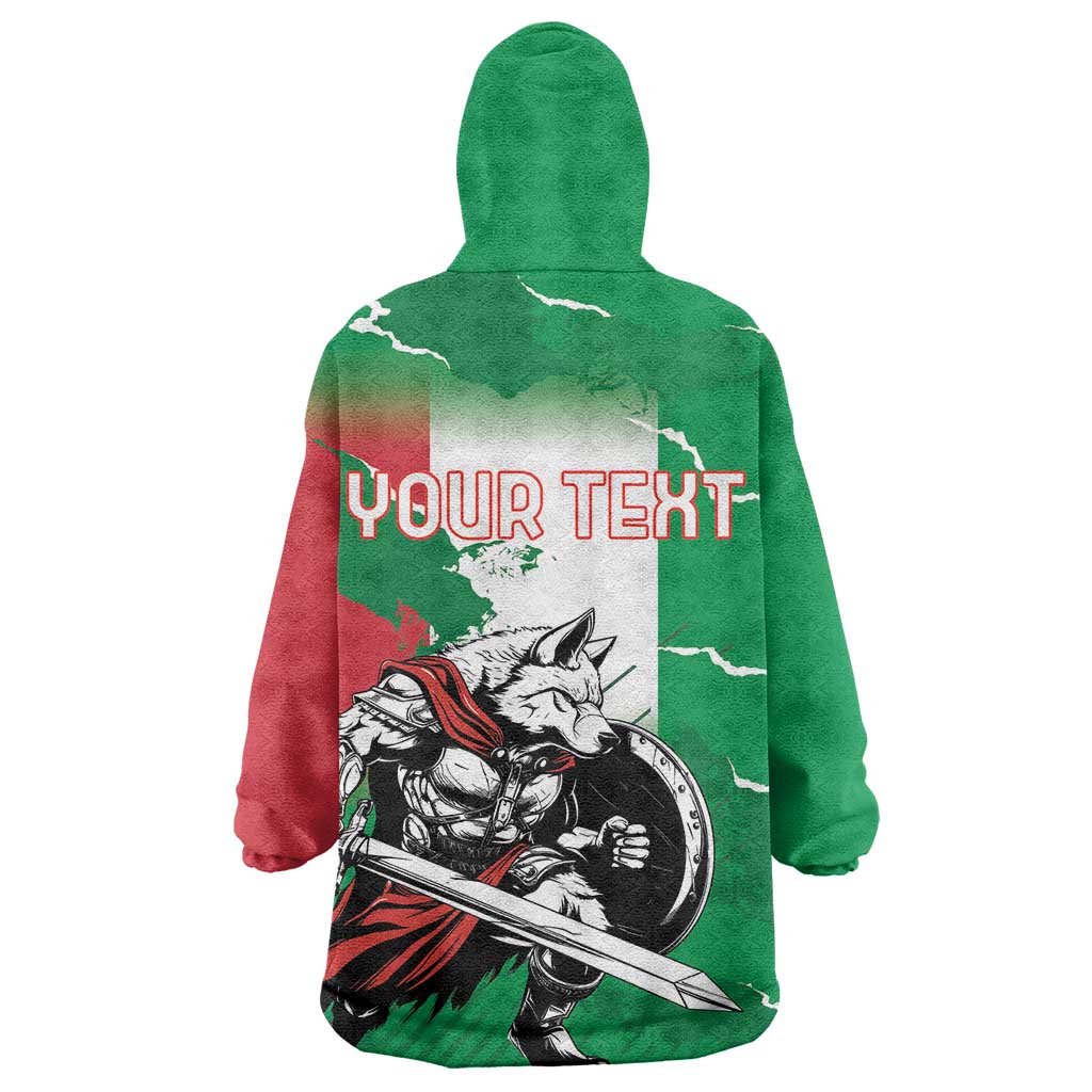 Personalized Italy Wearable Blanket Hoodie Wolf Warrior Grunge Style - Wonder Print Shop