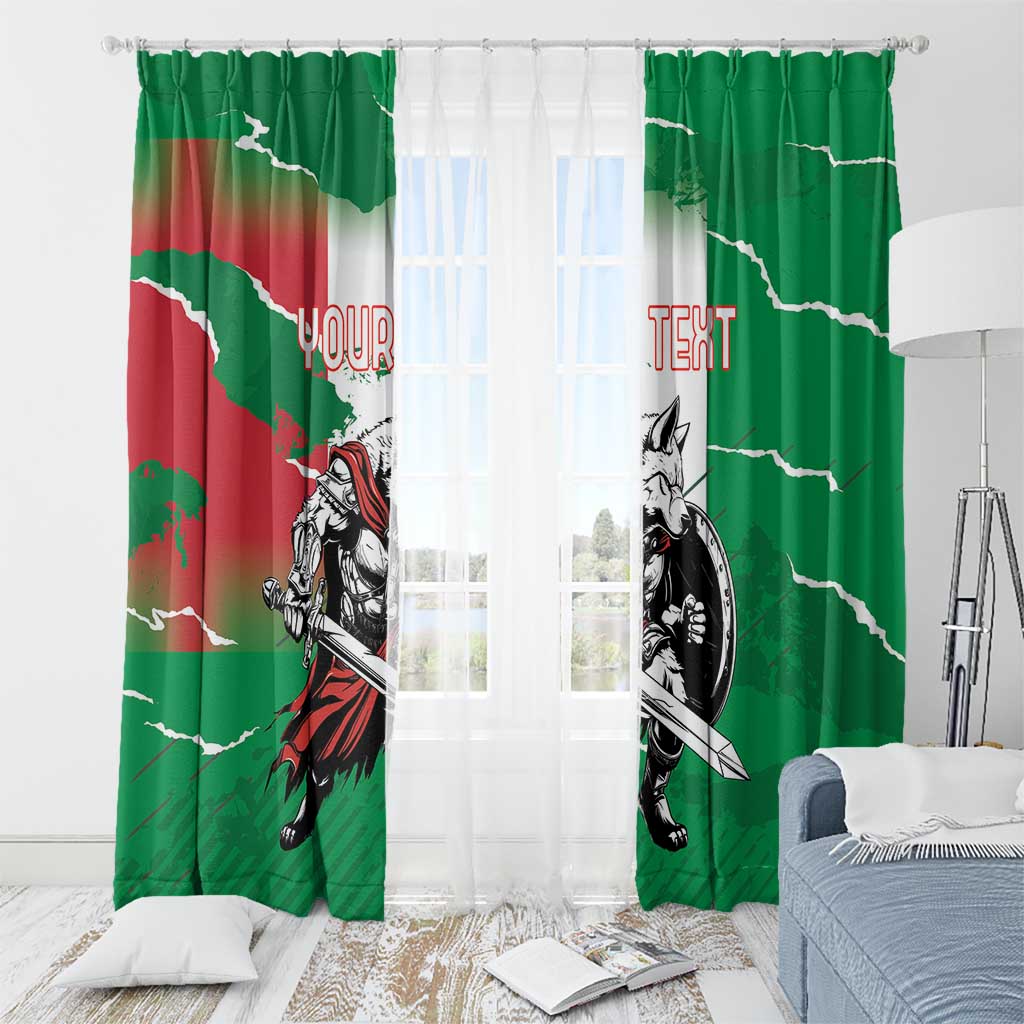 Personalized Italy Window Curtain Wolf Warrior Grunge Style - Wonder Print Shop
