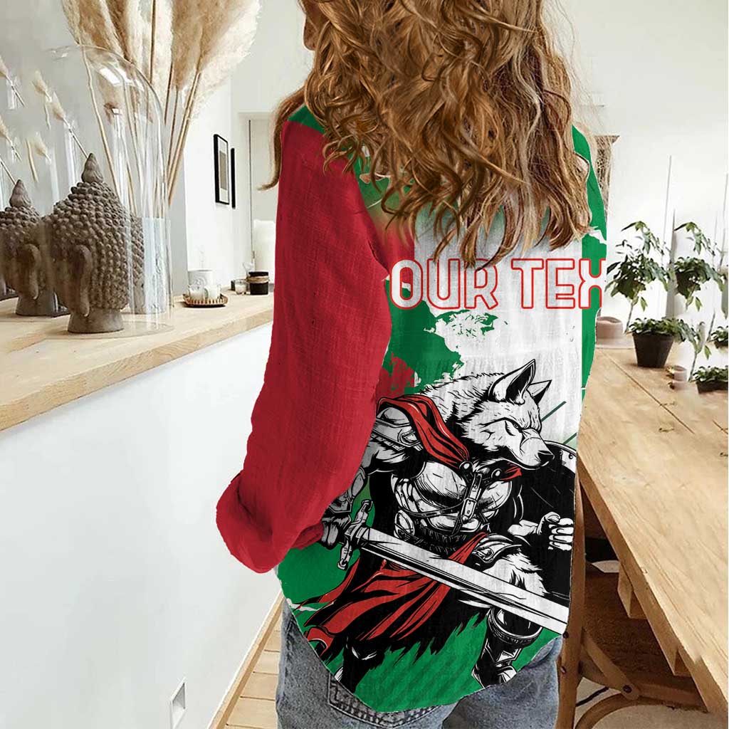 Personalized Italy Women Casual Shirt Wolf Warrior Grunge Style - Wonder Print Shop