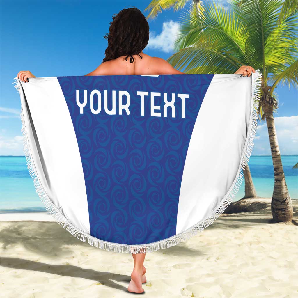 Custom Italy Football Beach Blanket Italy Flag Pattern On Blue - Wonder Print Shop