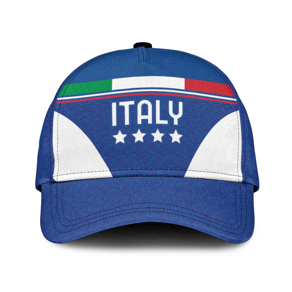 Custom Italy Football Classic Cap Italy Flag Pattern On Blue - Wonder Print Shop
