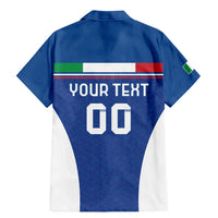 Custom Italy Football Family Matching Mermaid Dress and Hawaiian Shirt Italy Flag Pattern On Blue - Wonder Print Shop