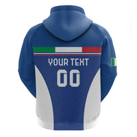 Custom Italy Football Hoodie Italy Flag Pattern On Blue - Wonder Print Shop
