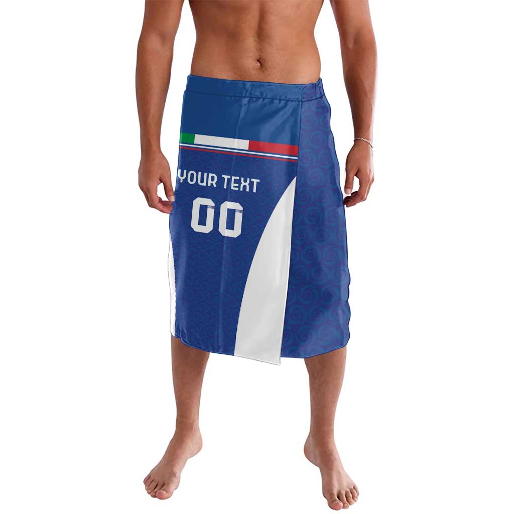Custom Italy Football Lavalava Italy Flag Pattern On Blue - Wonder Print Shop