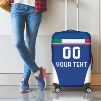 Custom Italy Football Luggage Cover Italy Flag Pattern On Blue - Wonder Print Shop