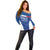 Custom Italy Football Off Shoulder Sweater Italy Flag Pattern On Blue - Wonder Print Shop