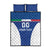 Custom Italy Football Quilt Bed Set Italy Flag Pattern On Blue - Wonder Print Shop