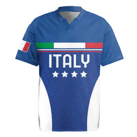 Custom Italy Football Rugby Jersey Italy Flag Pattern On Blue - Wonder Print Shop