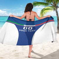 Custom Italy Football Sarong Italy Flag Pattern On Blue - Wonder Print Shop
