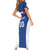 Custom Italy Football Short Sleeve Bodycon Dress Italy Flag Pattern On Blue - Wonder Print Shop
