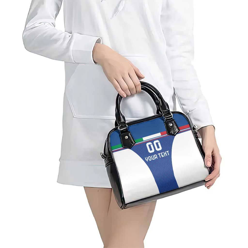 Custom Italy Football Shoulder Handbag Italy Flag Pattern On Blue - Wonder Print Shop