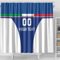 Custom Italy Football Shower Curtain Italy Flag Pattern On Blue - Wonder Print Shop