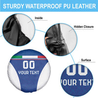 Custom Italy Football Spare Tire Cover Italy Flag Pattern On Blue - Wonder Print Shop