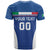 Custom Italy Football T Shirt Italy Flag Pattern On Blue - Wonder Print Shop